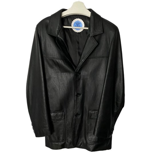 Black Genuine Leather Boxy Leather Jacket L - Picture 5 of 16